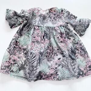 Pastourelle Pippa And Julie Floral Multicolor Lace Short Sleeve Dress Size 2T